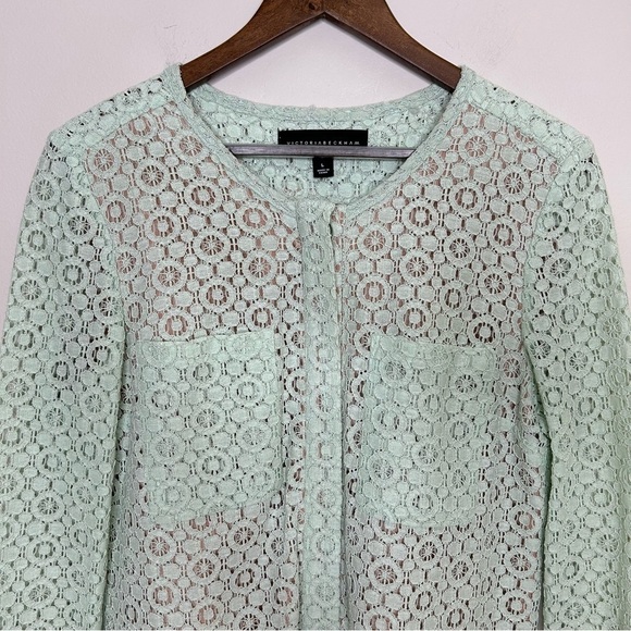 Victoria Beckham Lace Knee Length Long Sleeve Dress Large - Picture 3 of 11